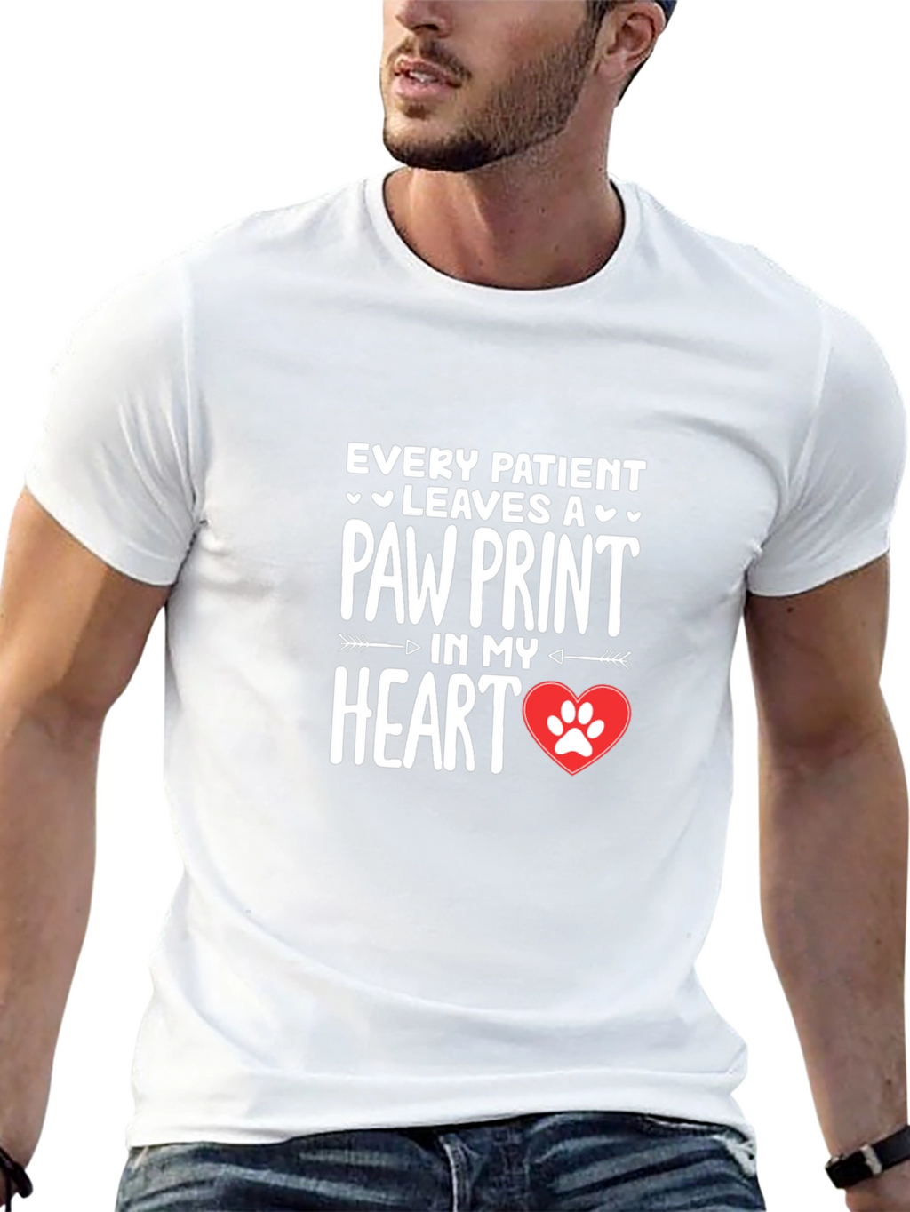 Paw Print Heart T-Shirt - Vet Love