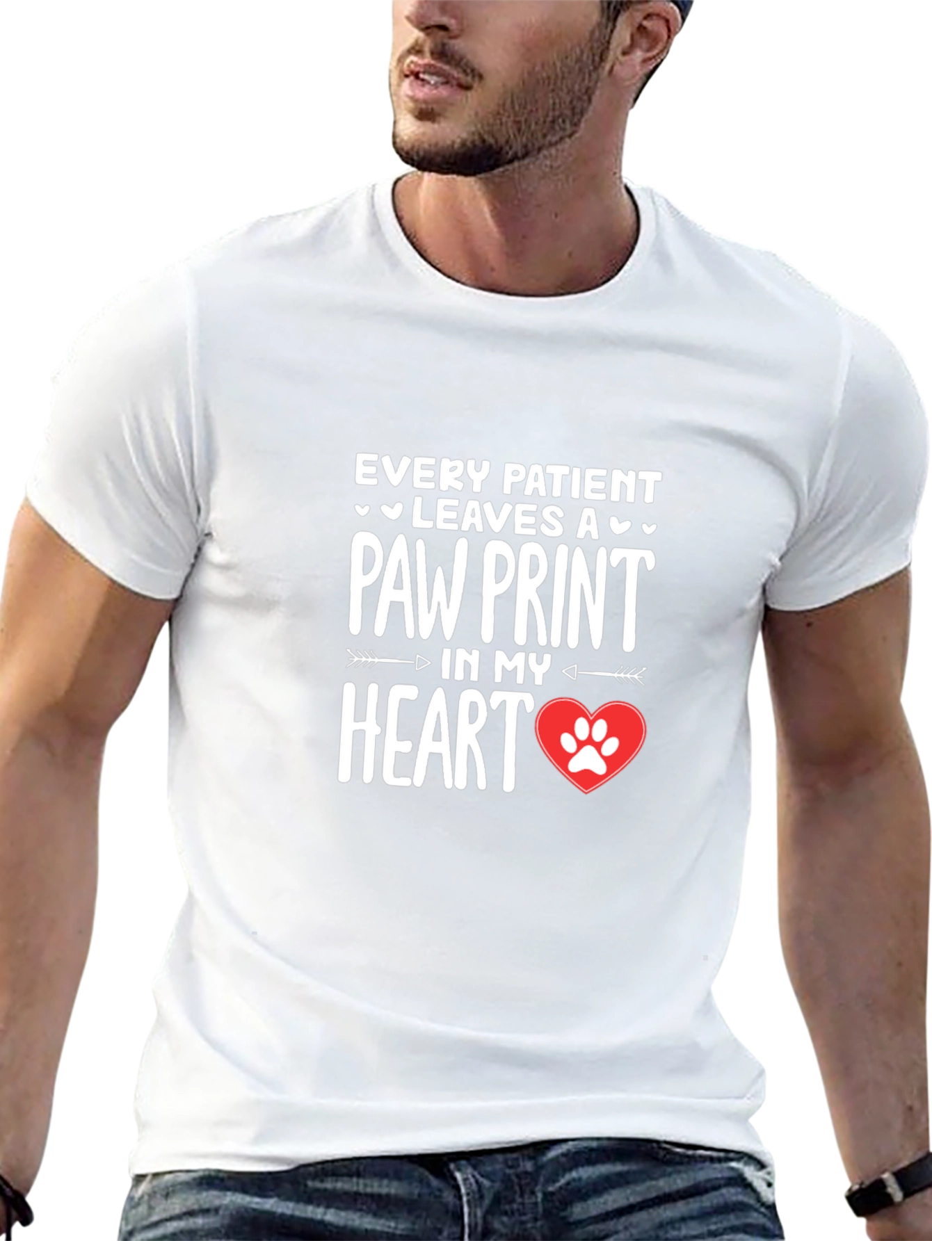 Paw Print Heart T-Shirt - Vet Love
