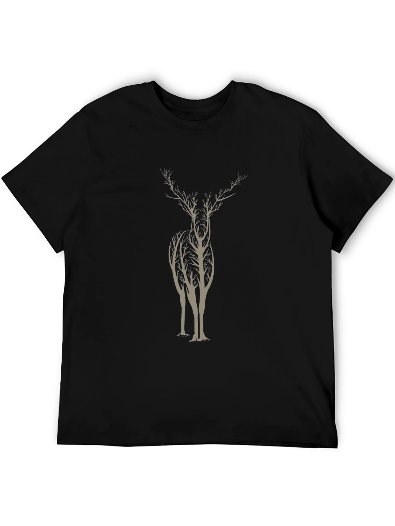 Nature Deer Graphic Tee - Stylish & Unique Black T-Shirt