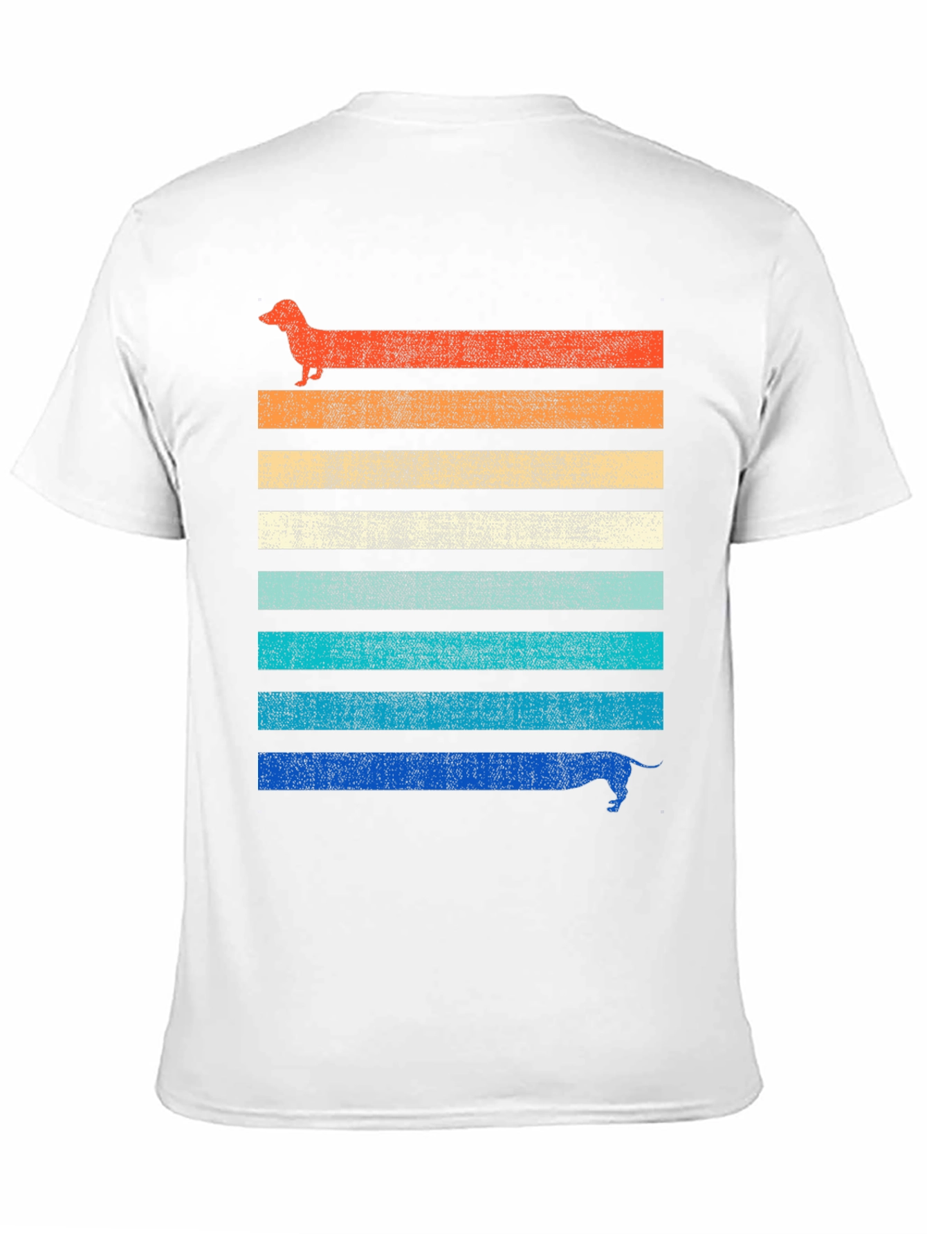 Retro Dachshund Striped Graphic Tee