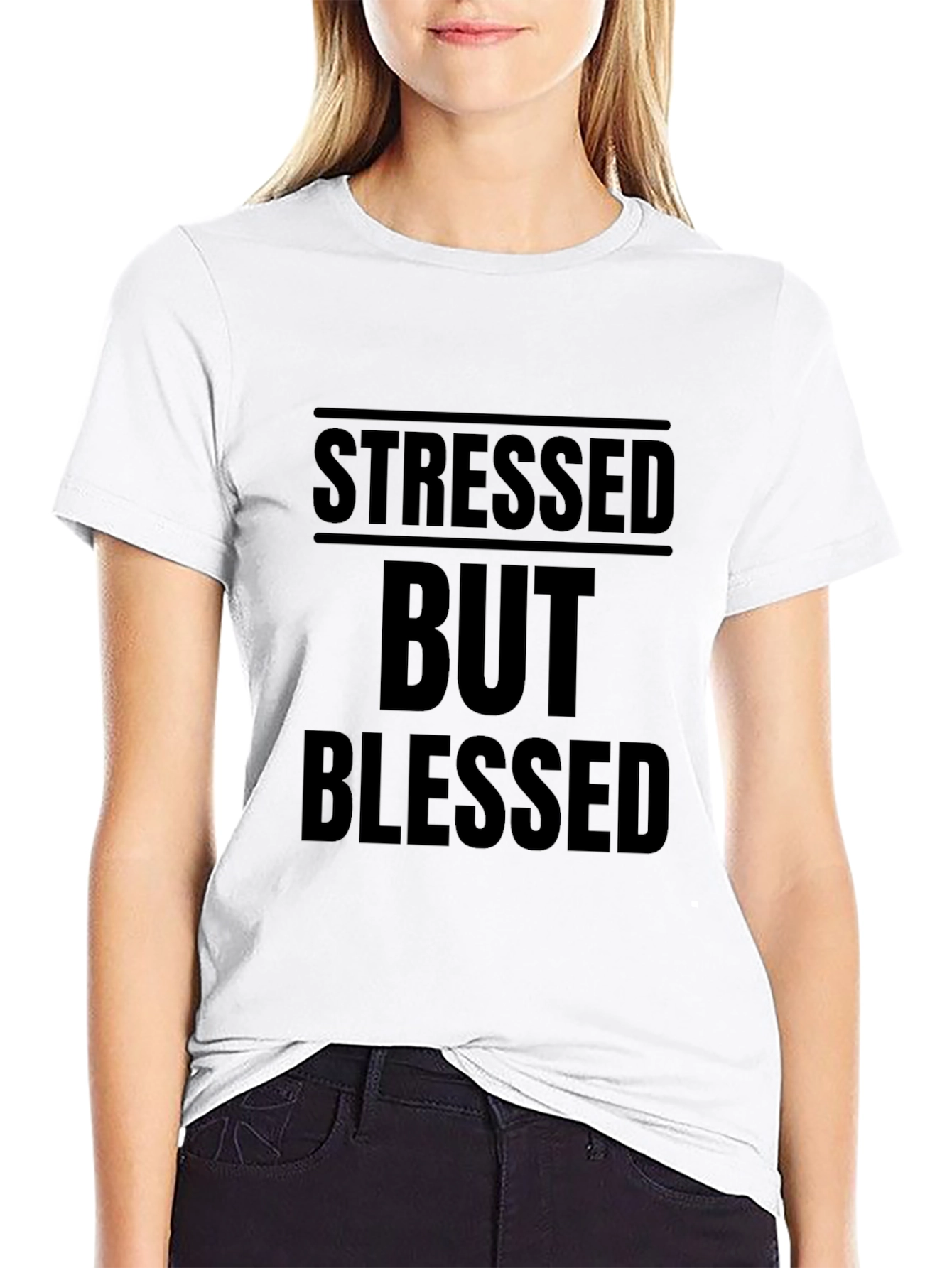 Stressed But Blessed Black Graphic Tee