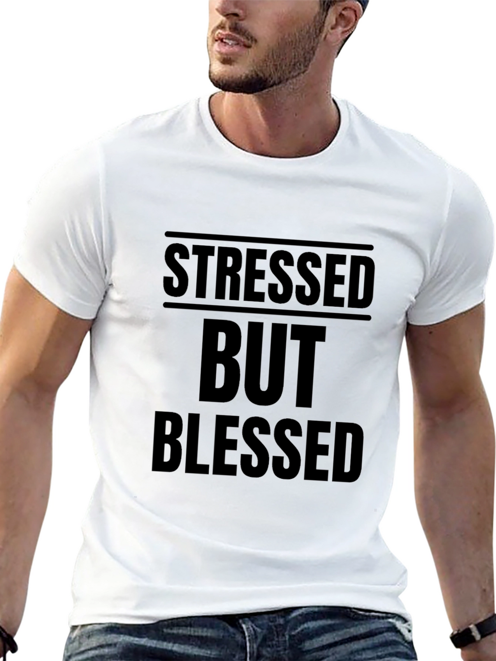 Stressed But Blessed Black Graphic Tee