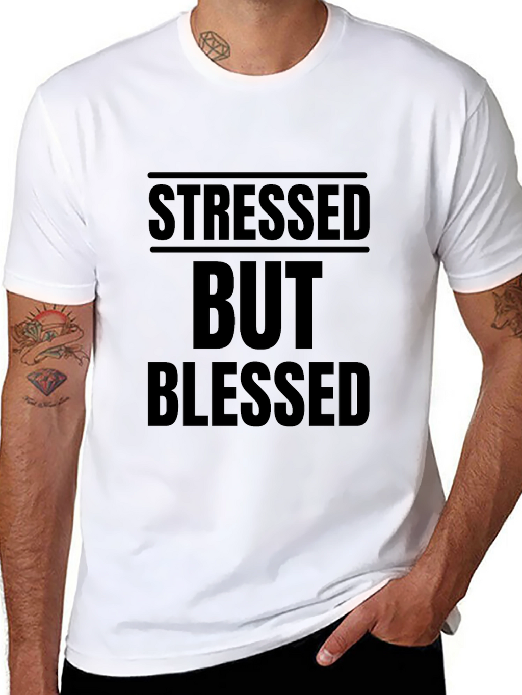 Stressed But Blessed Black Graphic Tee