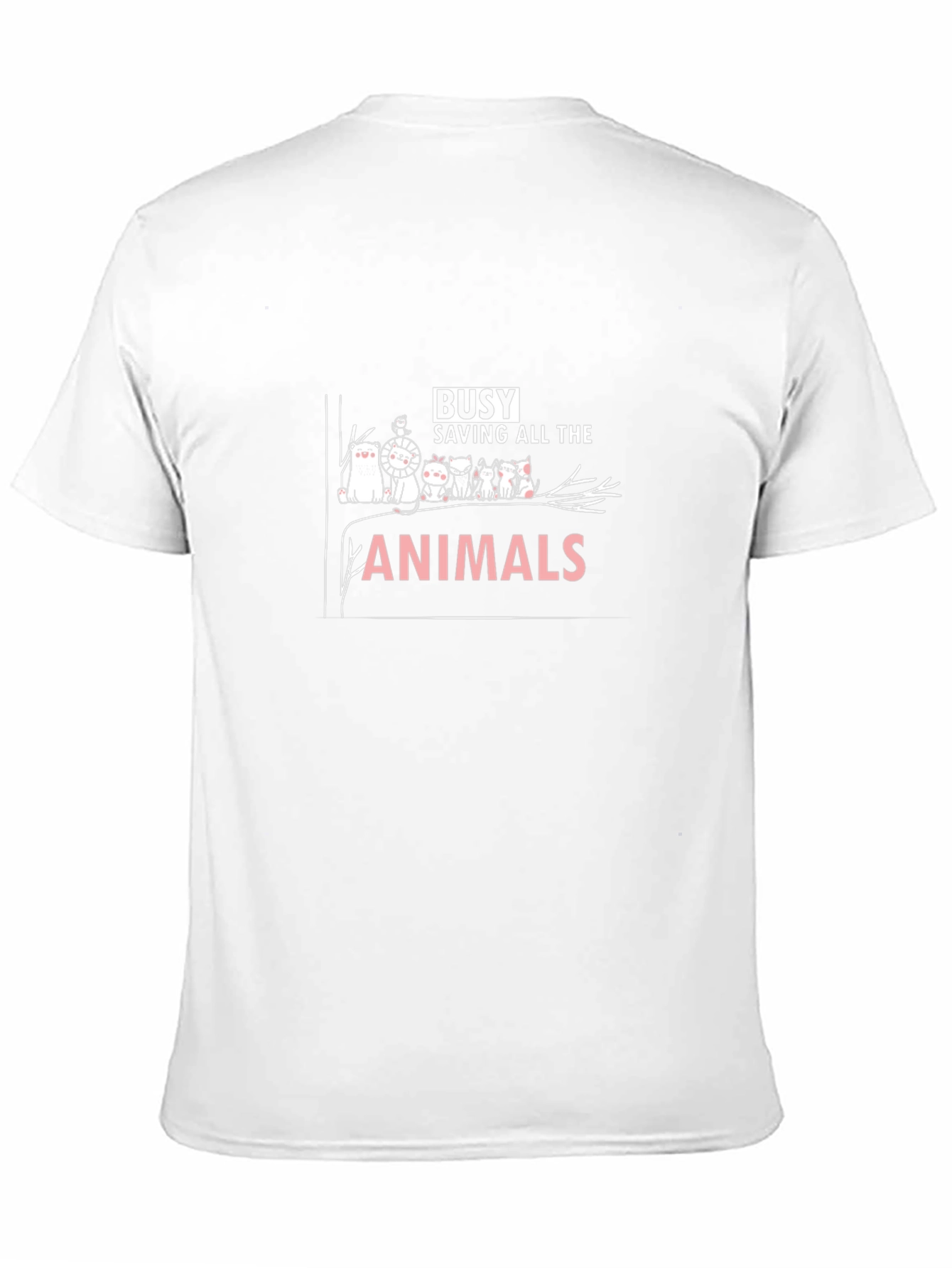 Busy Saving Animals T-Shirt - Black Crew Neck Tee