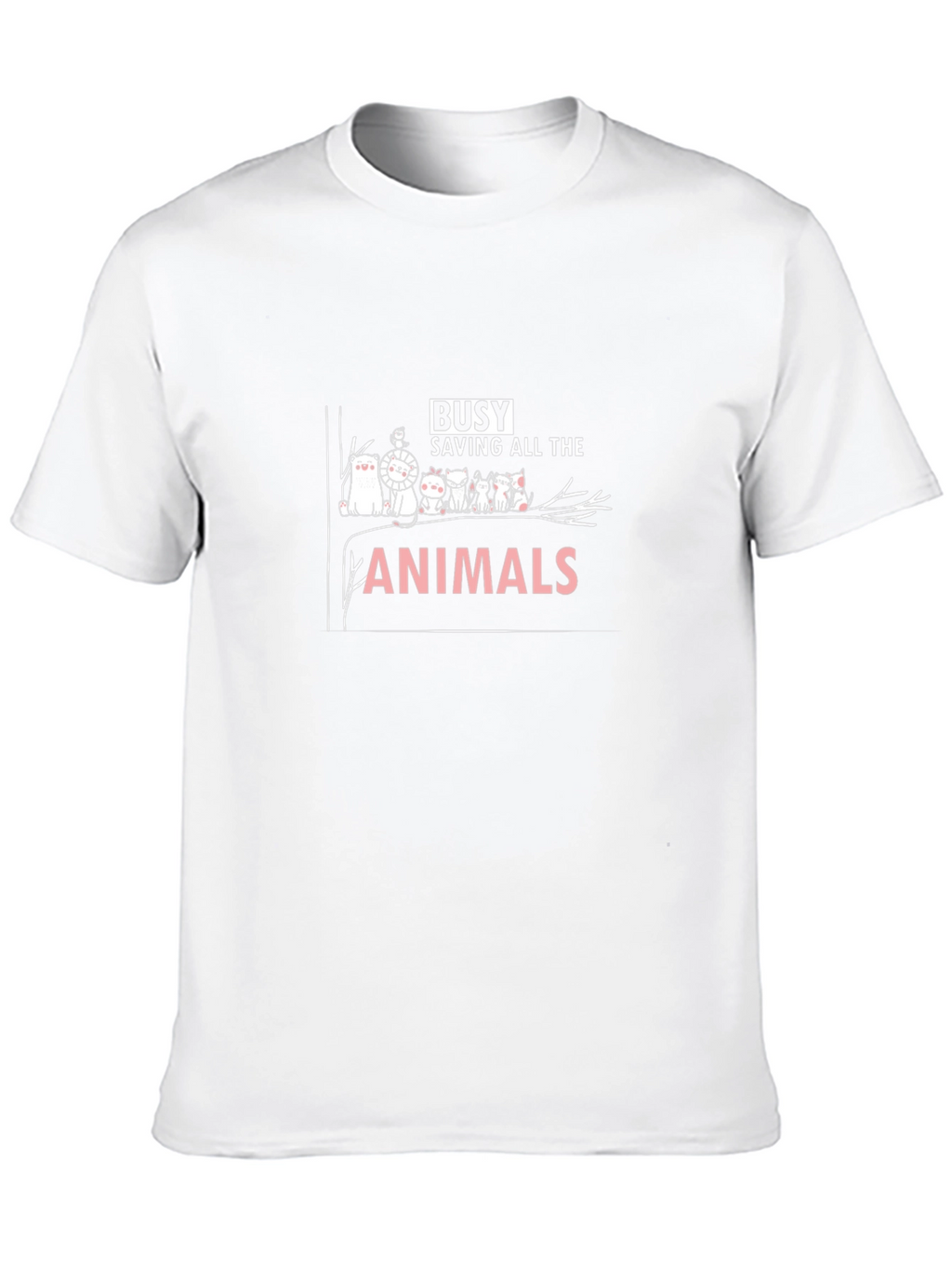 Busy Saving Animals T-Shirt - Black Crew Neck Tee