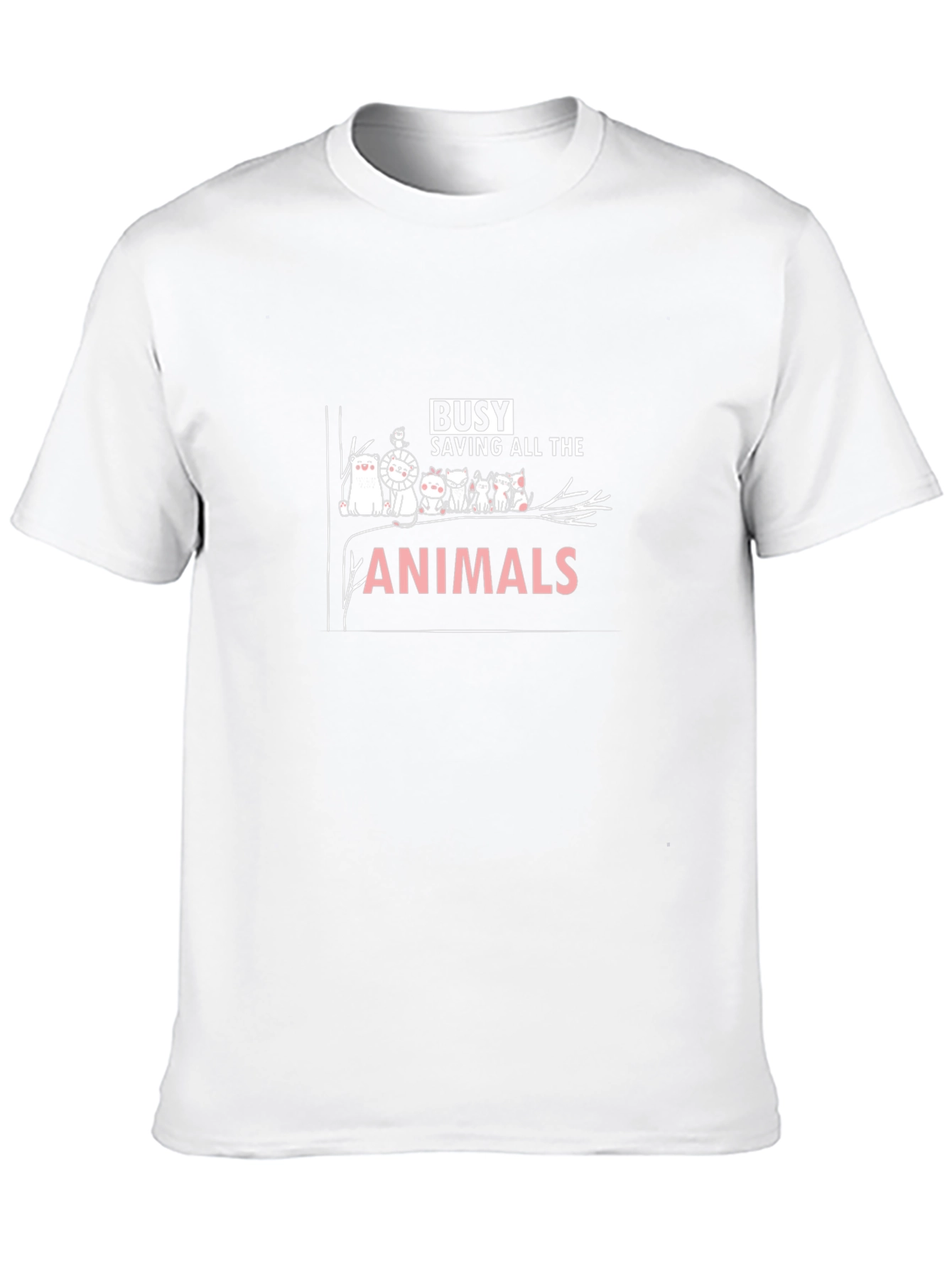 Busy Saving Animals T-Shirt - Black Crew Neck Tee
