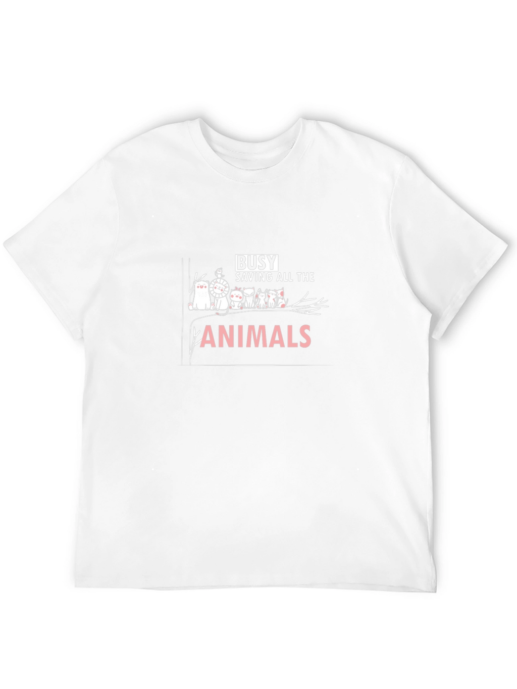 Busy Saving Animals T-Shirt - Black Crew Neck Tee