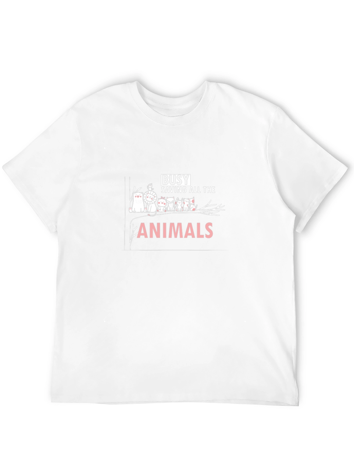 Busy Saving Animals T-Shirt - Black Crew Neck Tee