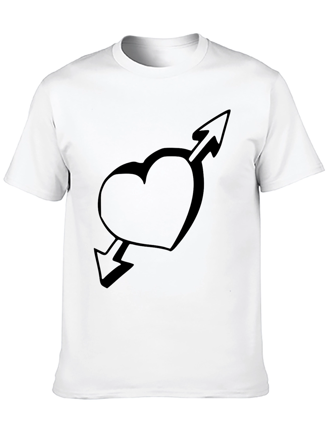 Heart and Arrow Graphic Black T-Shirt