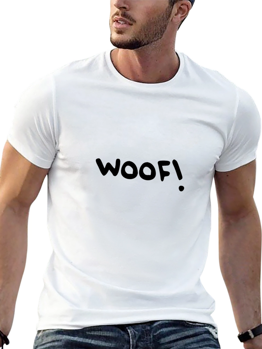 Woof! Black Graphic Tee - Casual Mens T-Shirt