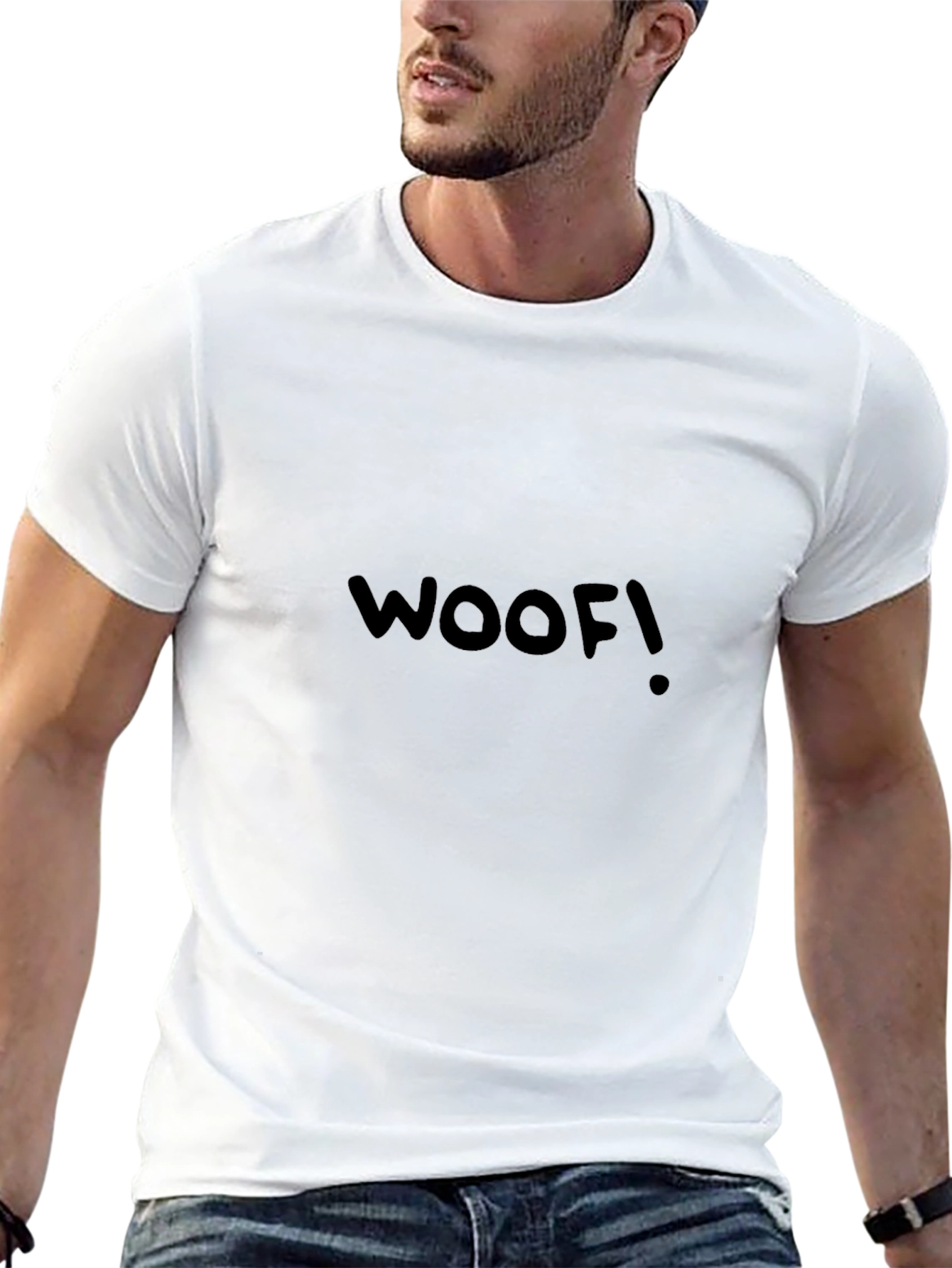 Woof! Black Graphic Tee - Casual Mens T-Shirt