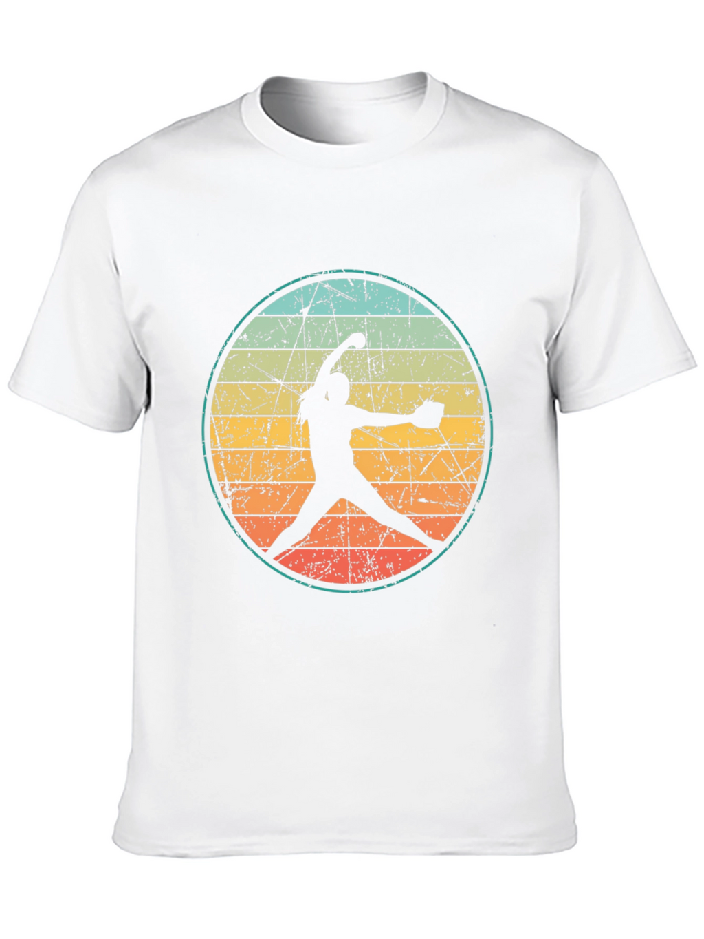 Retro Softball Pitcher Graphic T-Shirt