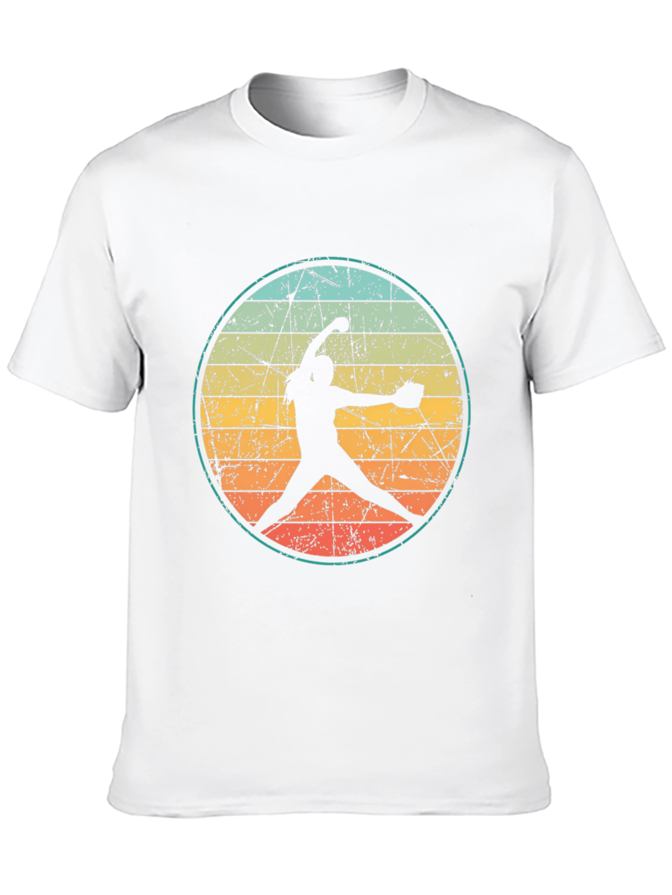 Retro Softball Pitcher Graphic T-Shirt