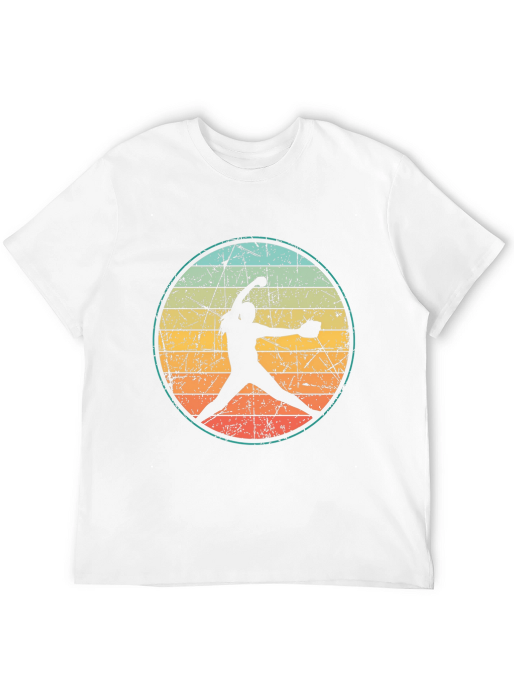 Retro Softball Pitcher Graphic T-Shirt