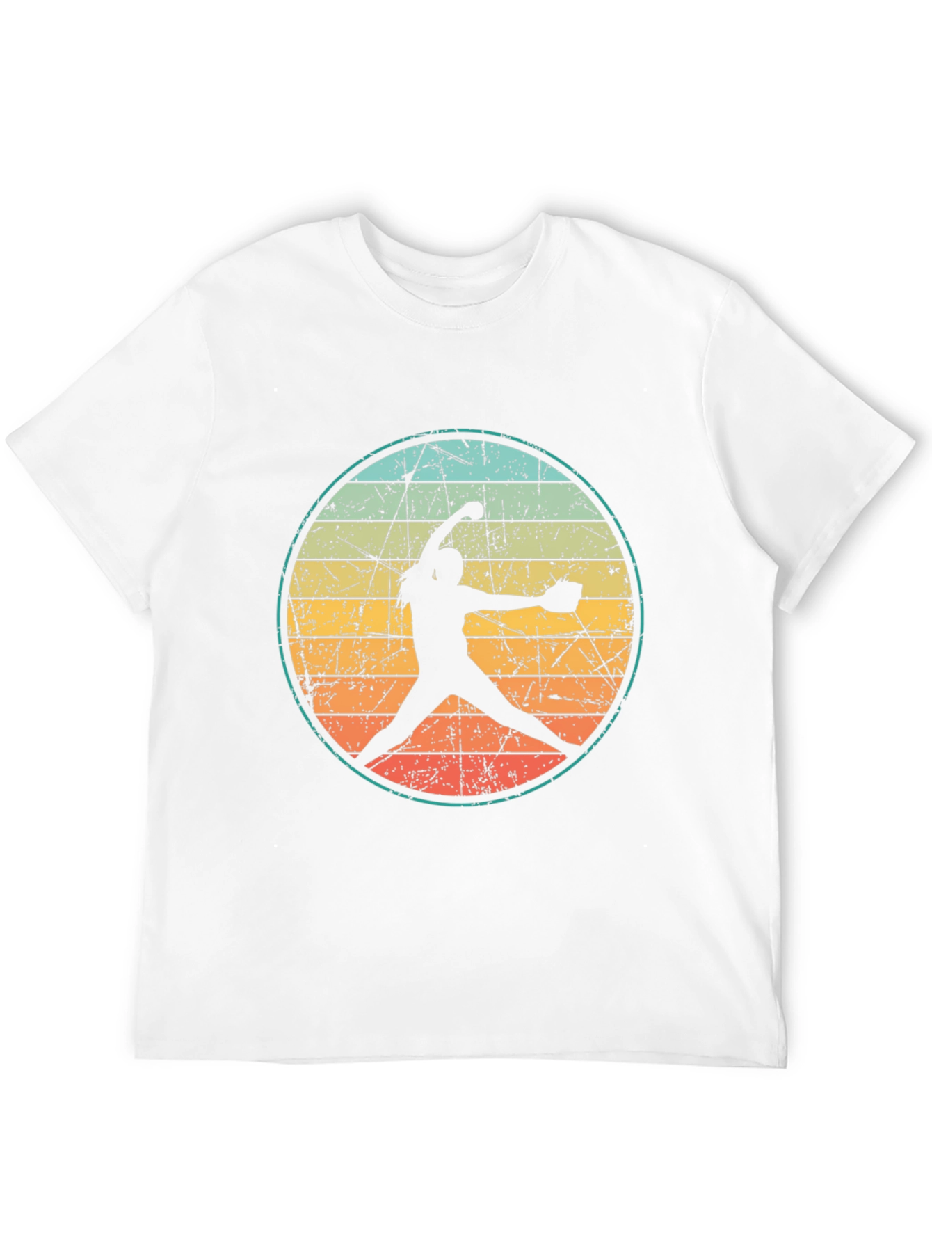 Retro Softball Pitcher Graphic T-Shirt
