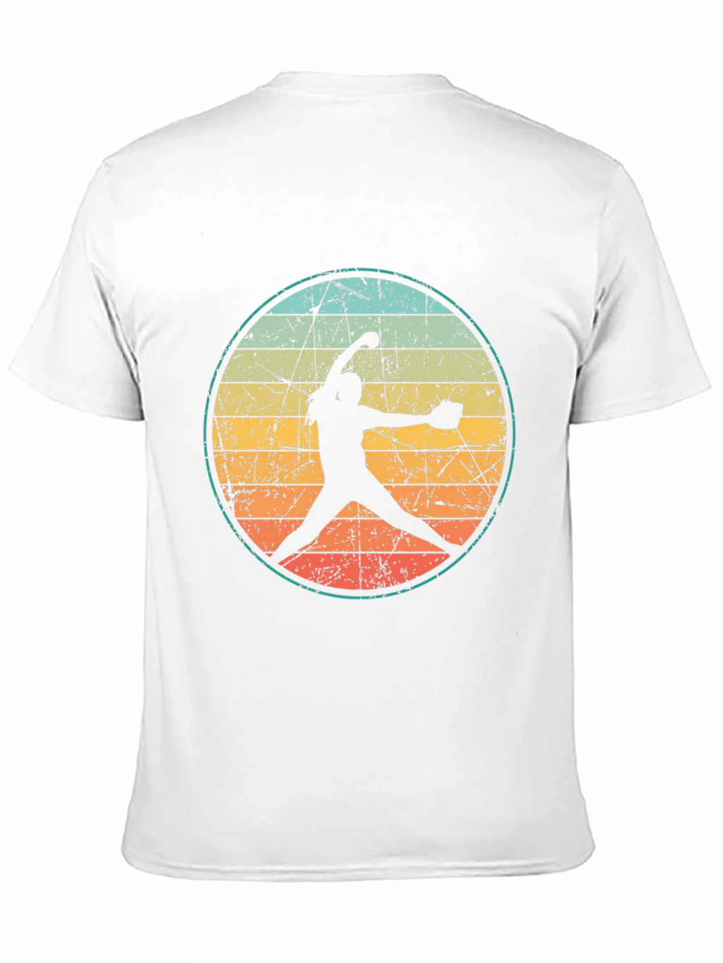 Retro Softball Pitcher Graphic T-Shirt