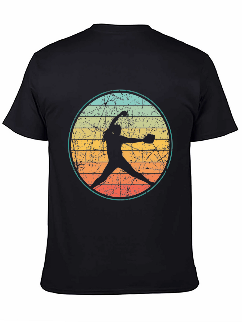 Retro Softball Pitcher Graphic T-Shirt