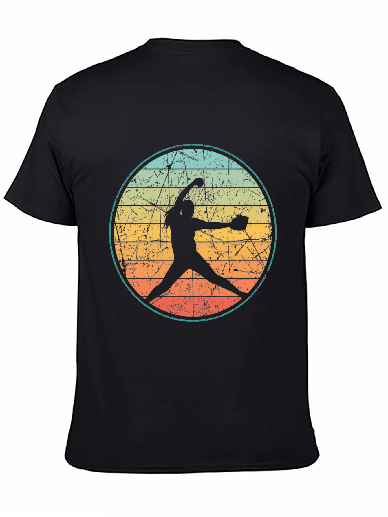 Retro Softball Pitcher Graphic T-Shirt