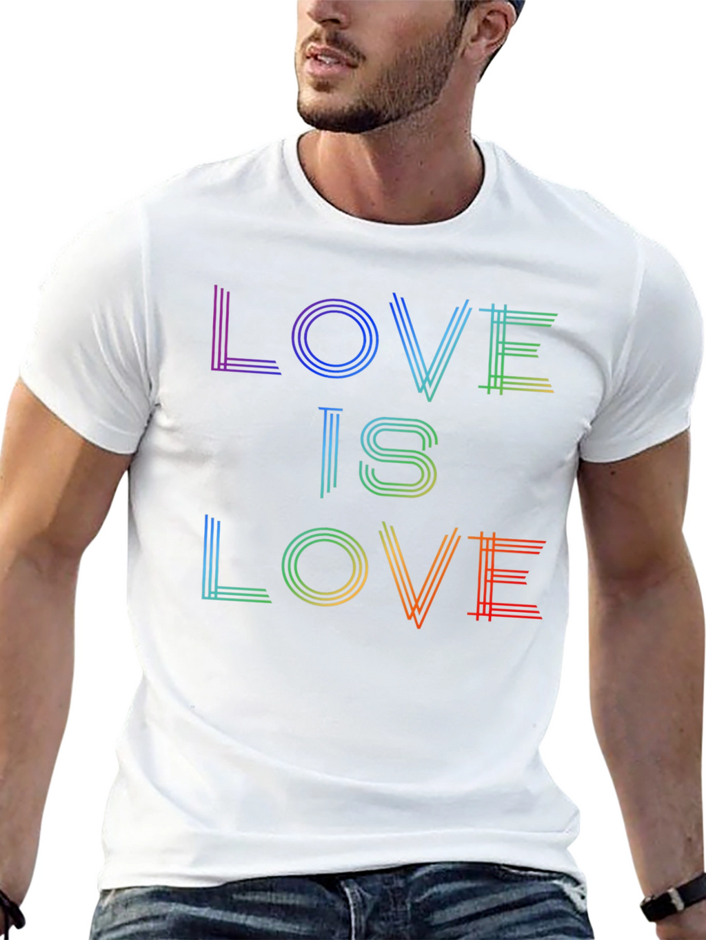 Love is Love Rainbow Graphic Tee - Black