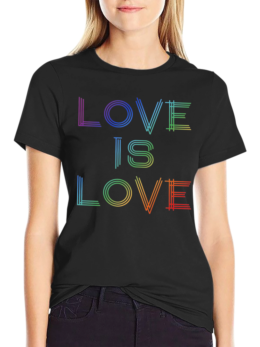 Love is Love Rainbow Graphic Tee - Black