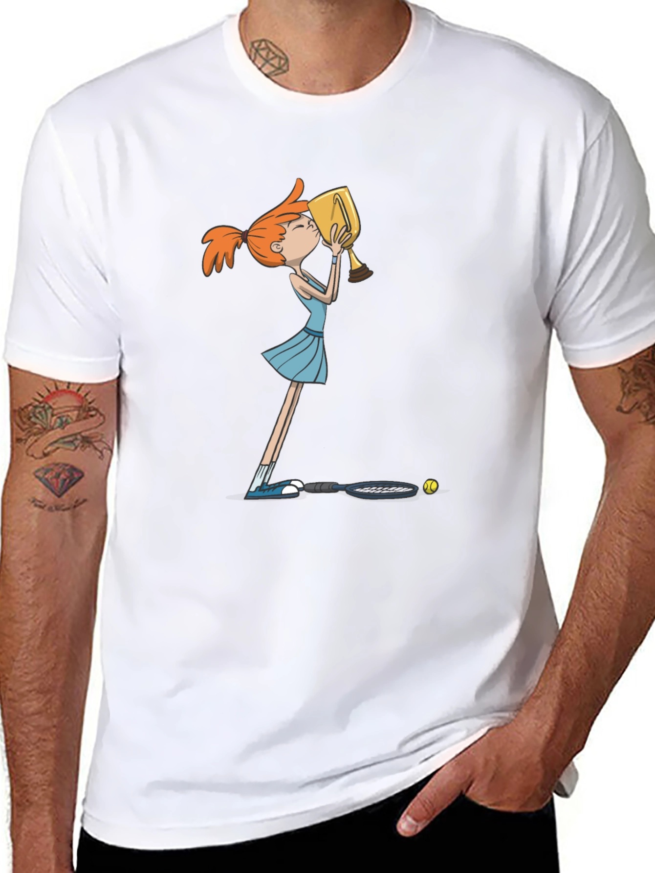 Tennis Winner Graphic T-Shirt - Black
