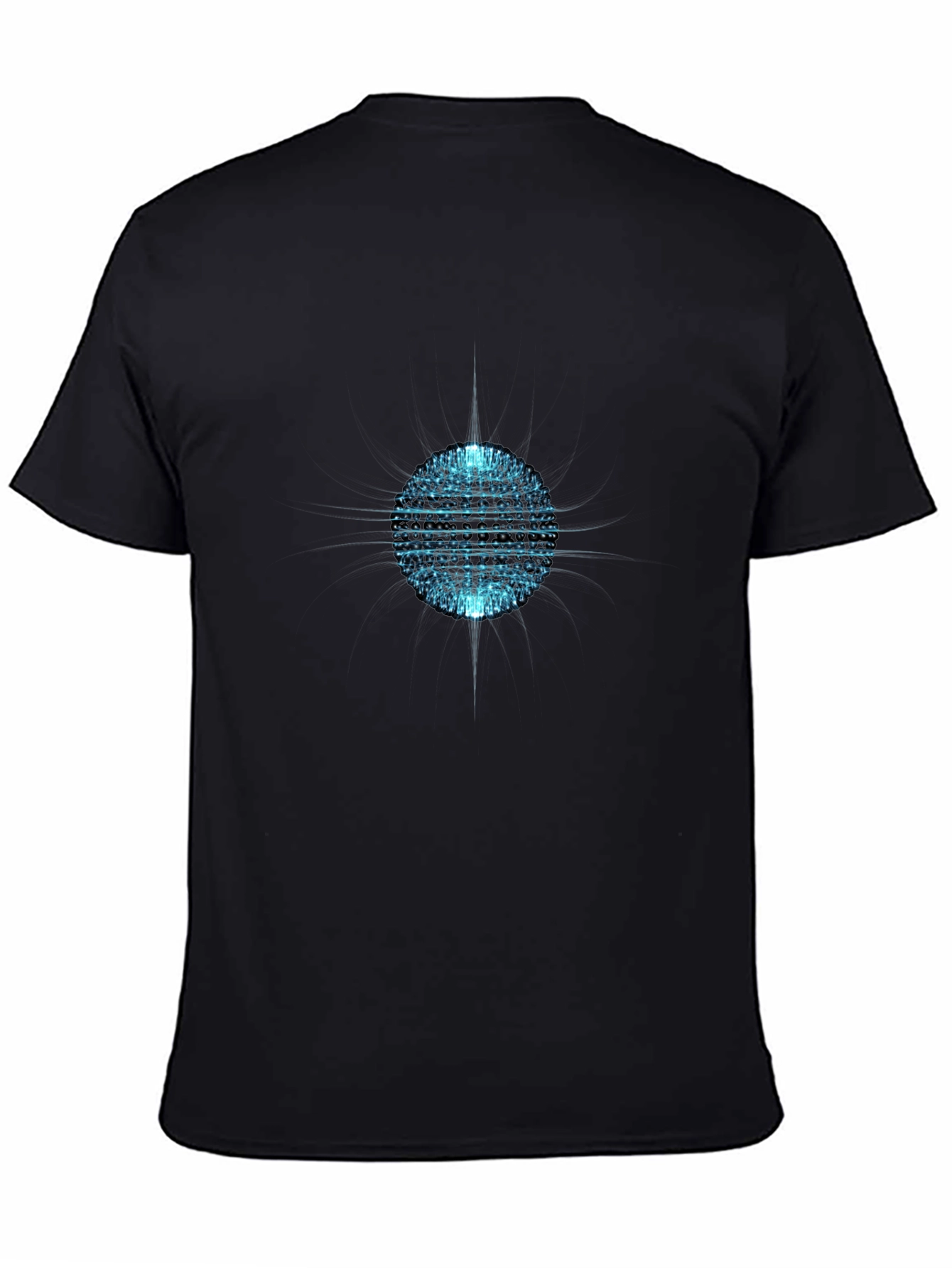 Abstract Sphere Graphic Tee - Black Cotton T-Shirt