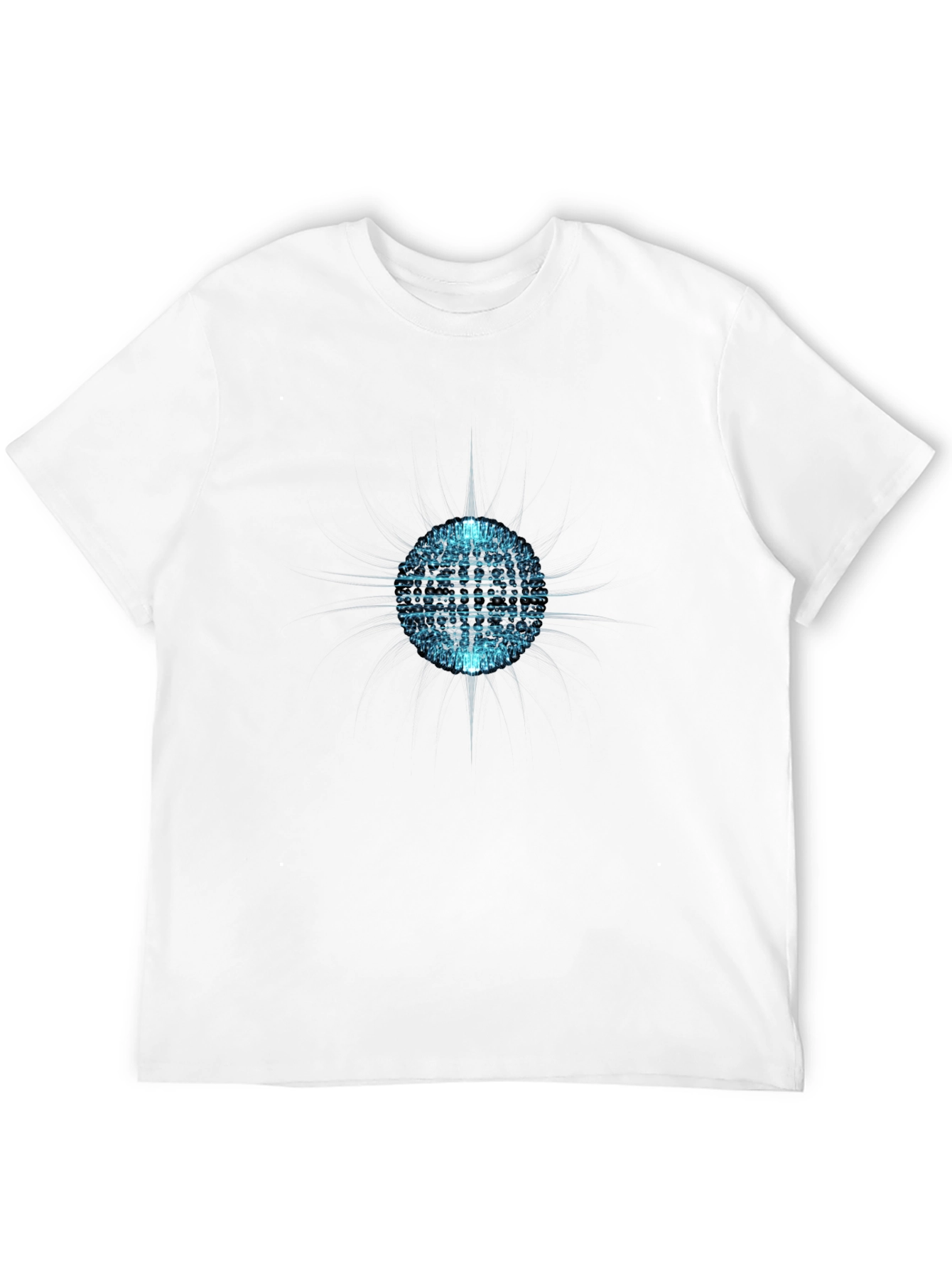 Abstract Sphere Graphic Tee - Black Cotton T-Shirt