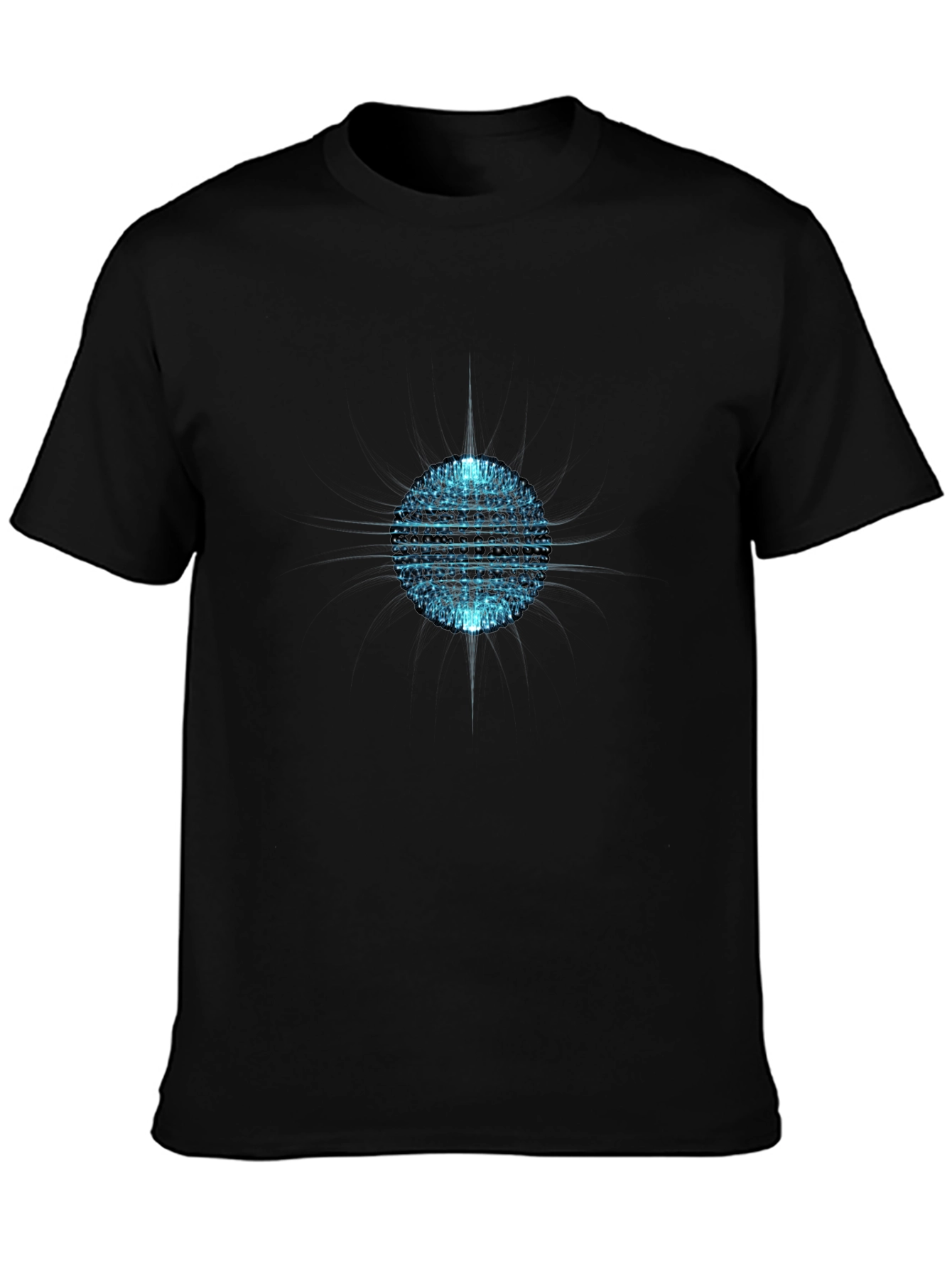 Abstract Sphere Graphic Tee - Black Cotton T-Shirt