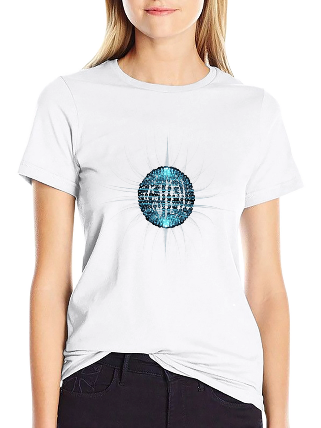 Abstract Sphere Graphic Tee - Black Cotton T-Shirt