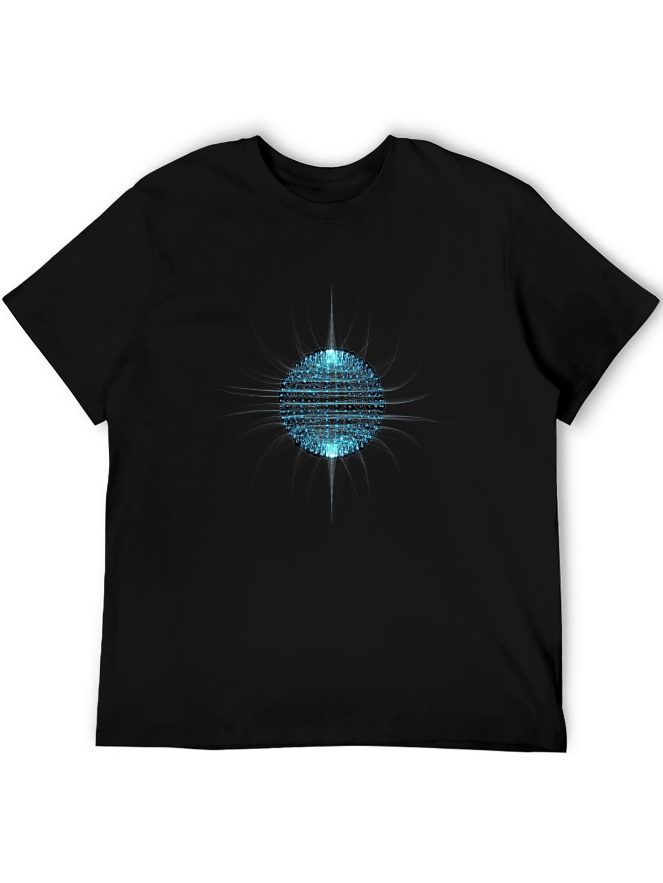 Abstract Sphere Graphic Tee - Black Cotton T-Shirt