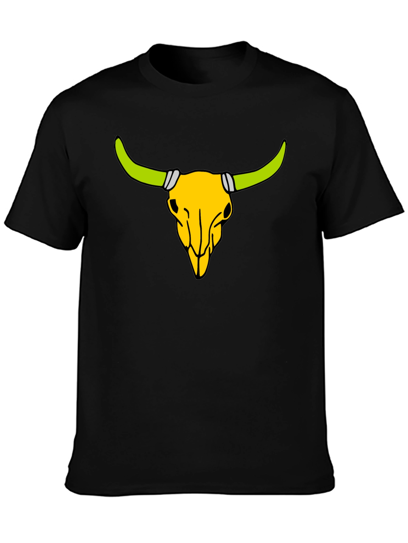 Bull Skull Graphic Tee - Black Cotton Comfort