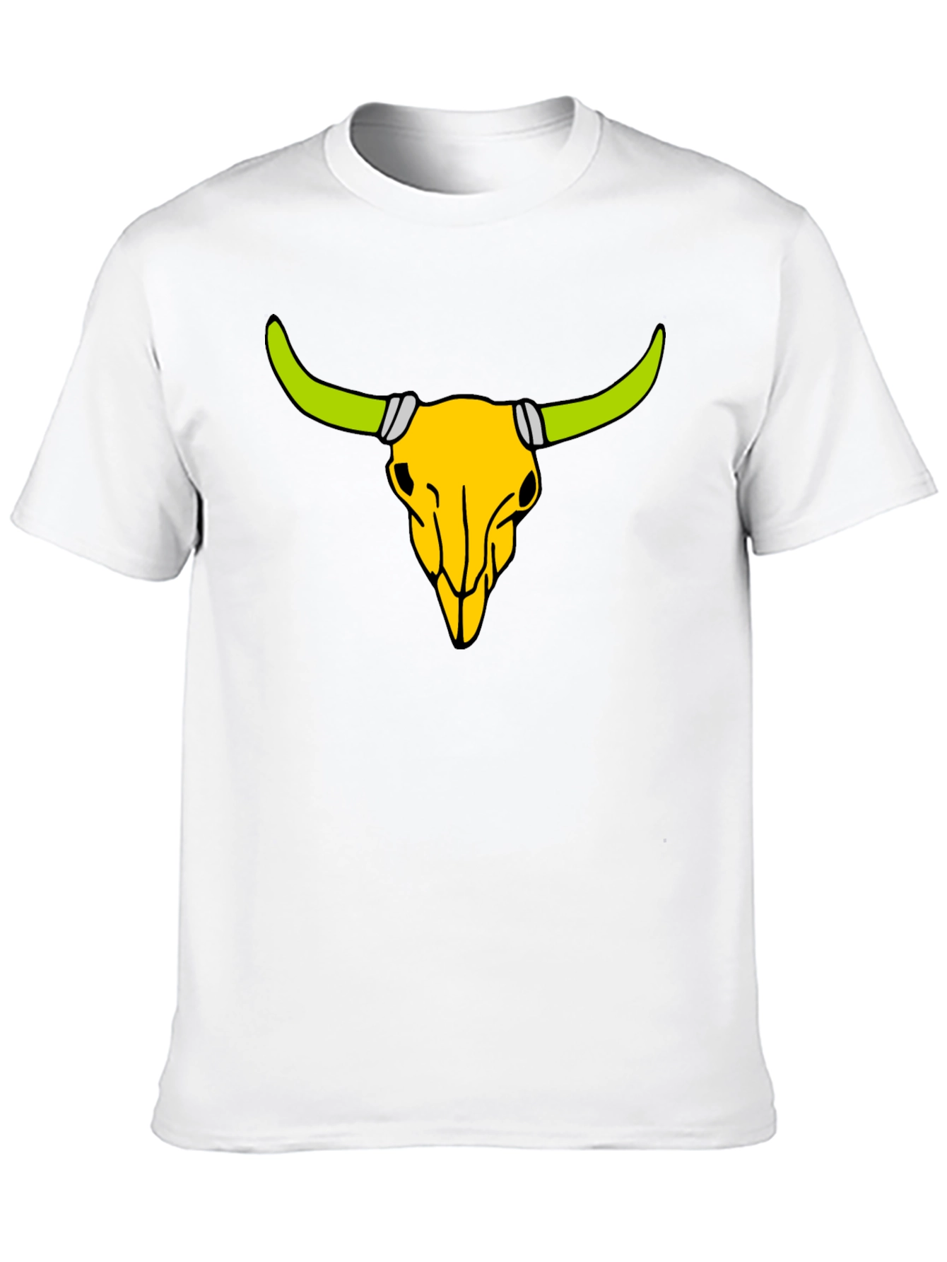 Bull Skull Graphic Tee - Black Cotton Comfort