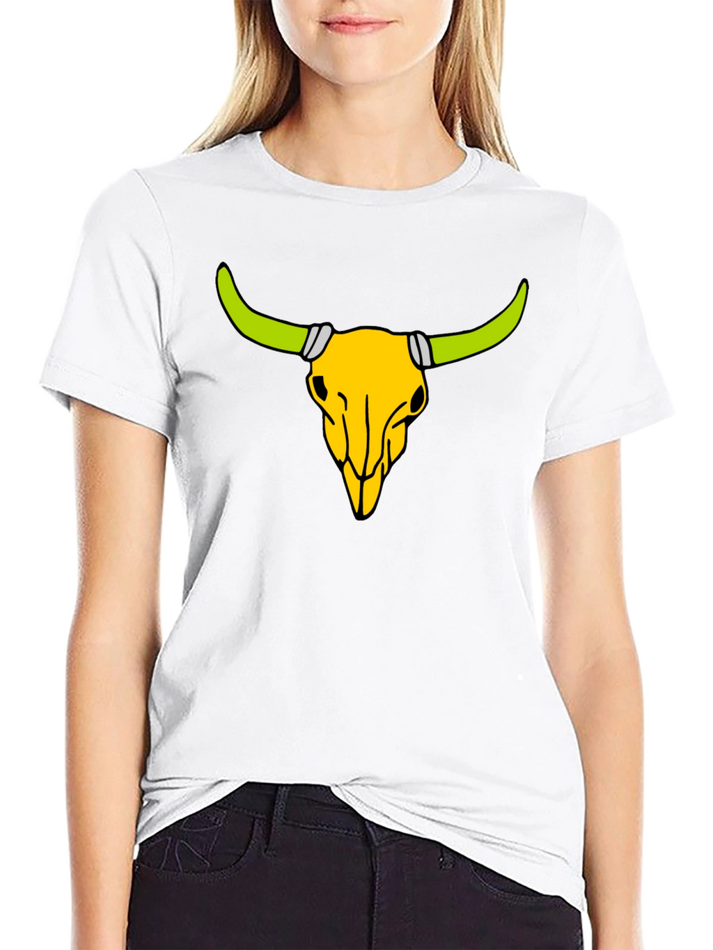 Bull Skull Graphic Tee - Black Cotton Comfort