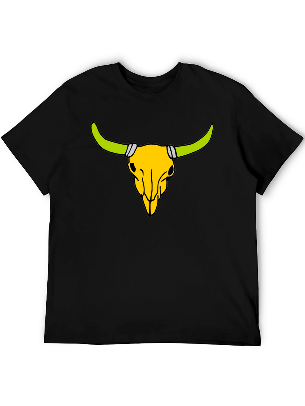 Bull Skull Graphic Tee - Black Cotton Comfort