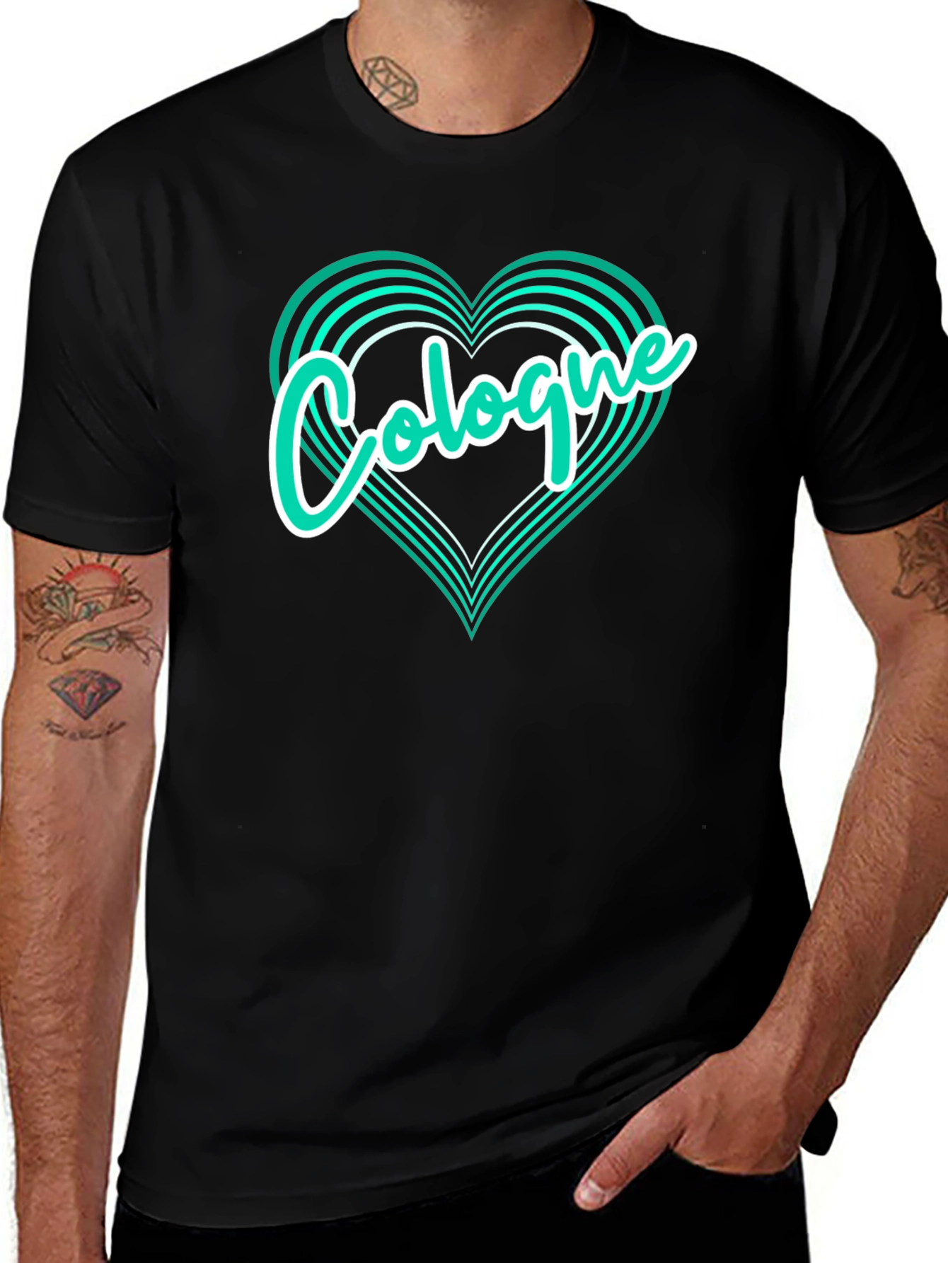 Cologne Love Heart Graphic T-Shirt