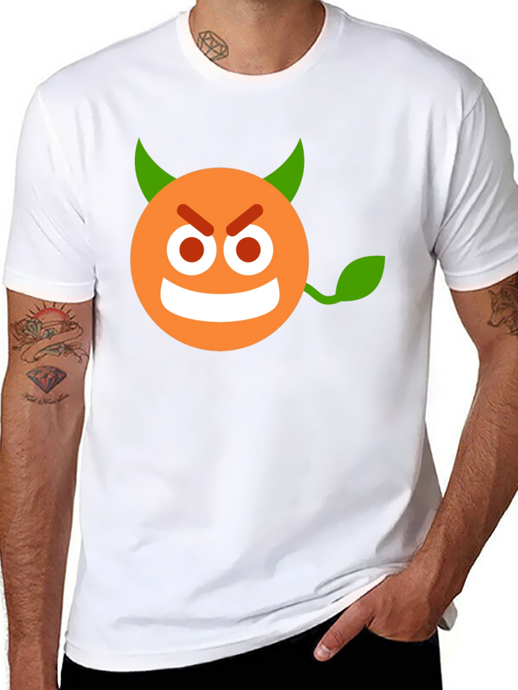 Devil Emoji Graphic Black T-Shirt