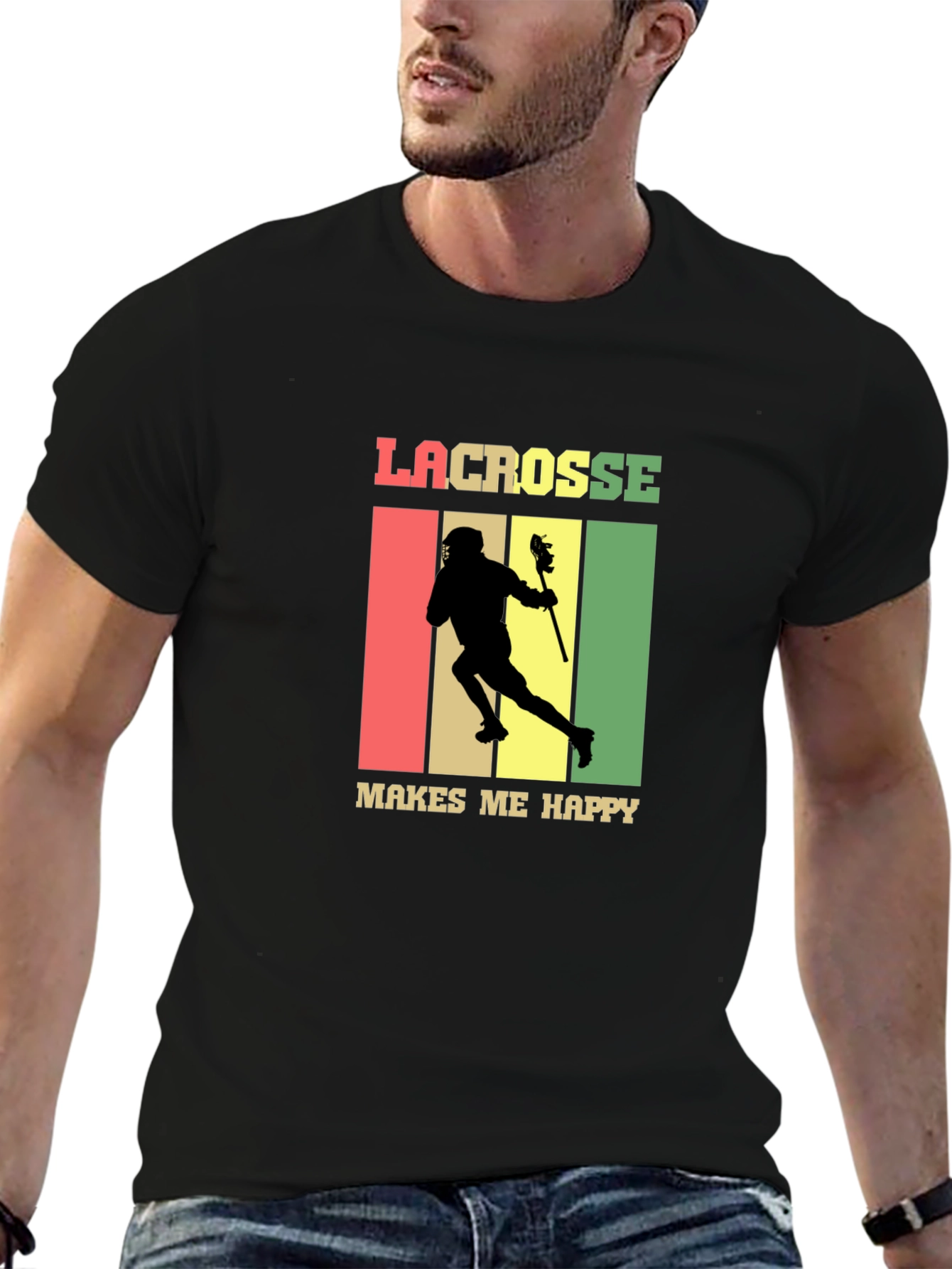 Lacrosse Makes Me Happy T-Shirt