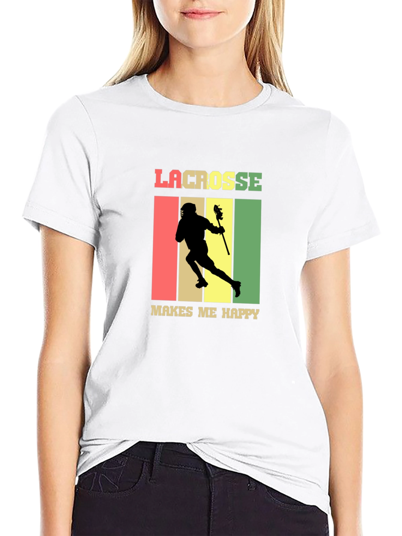 Lacrosse Makes Me Happy T-Shirt