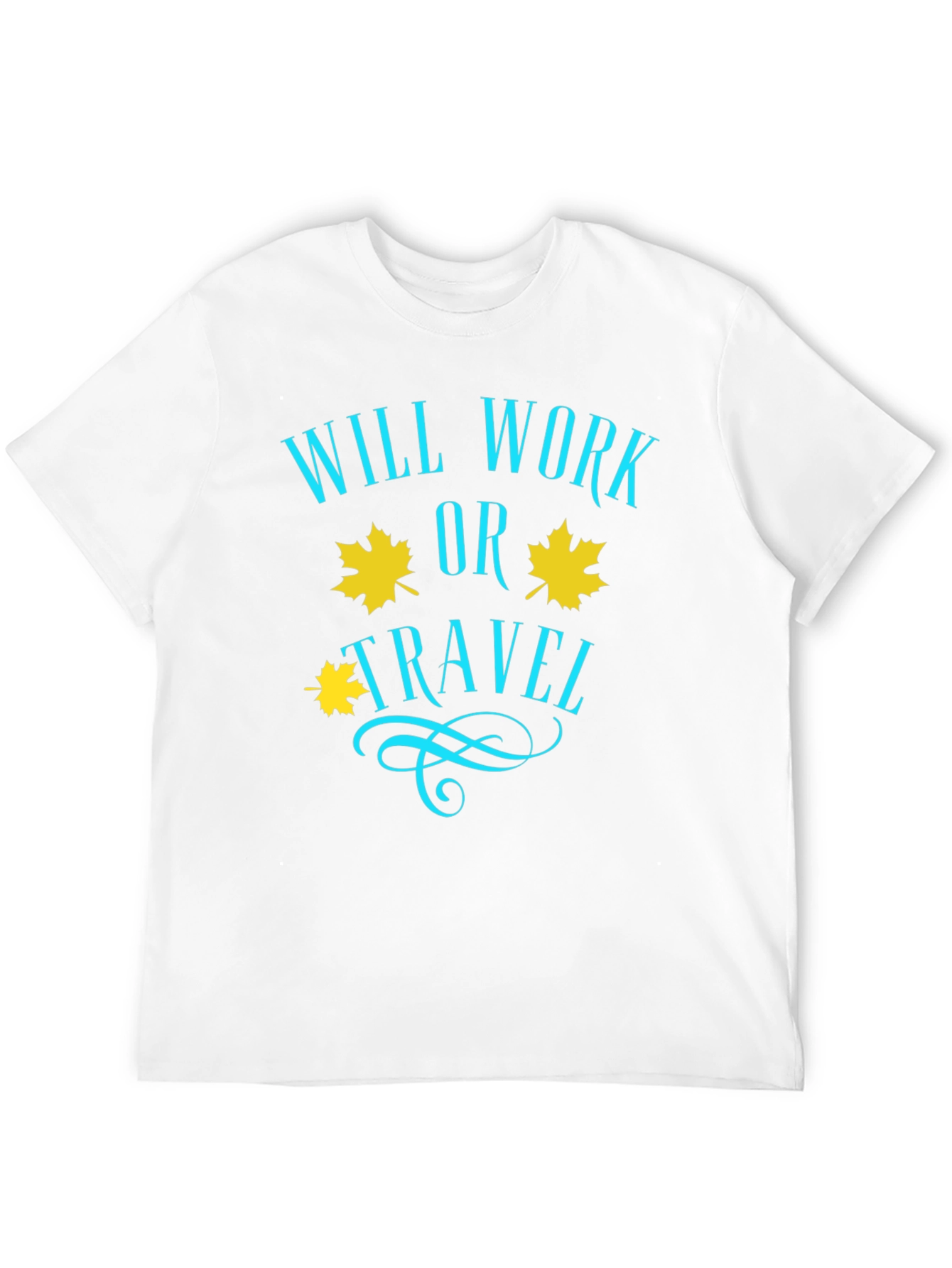 Will Work or Travel Black Graphic T-Shirt