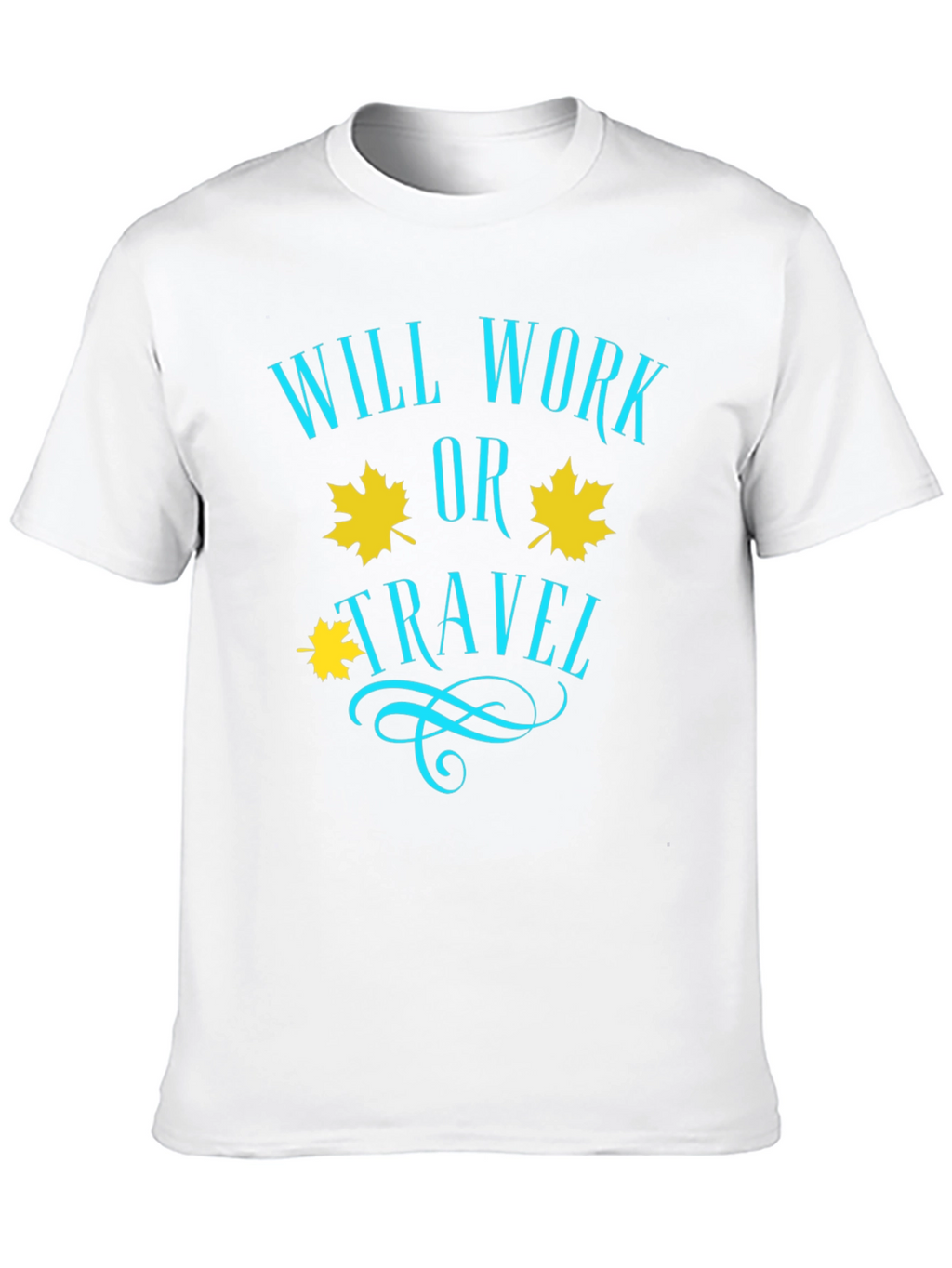 Will Work or Travel Black Graphic T-Shirt
