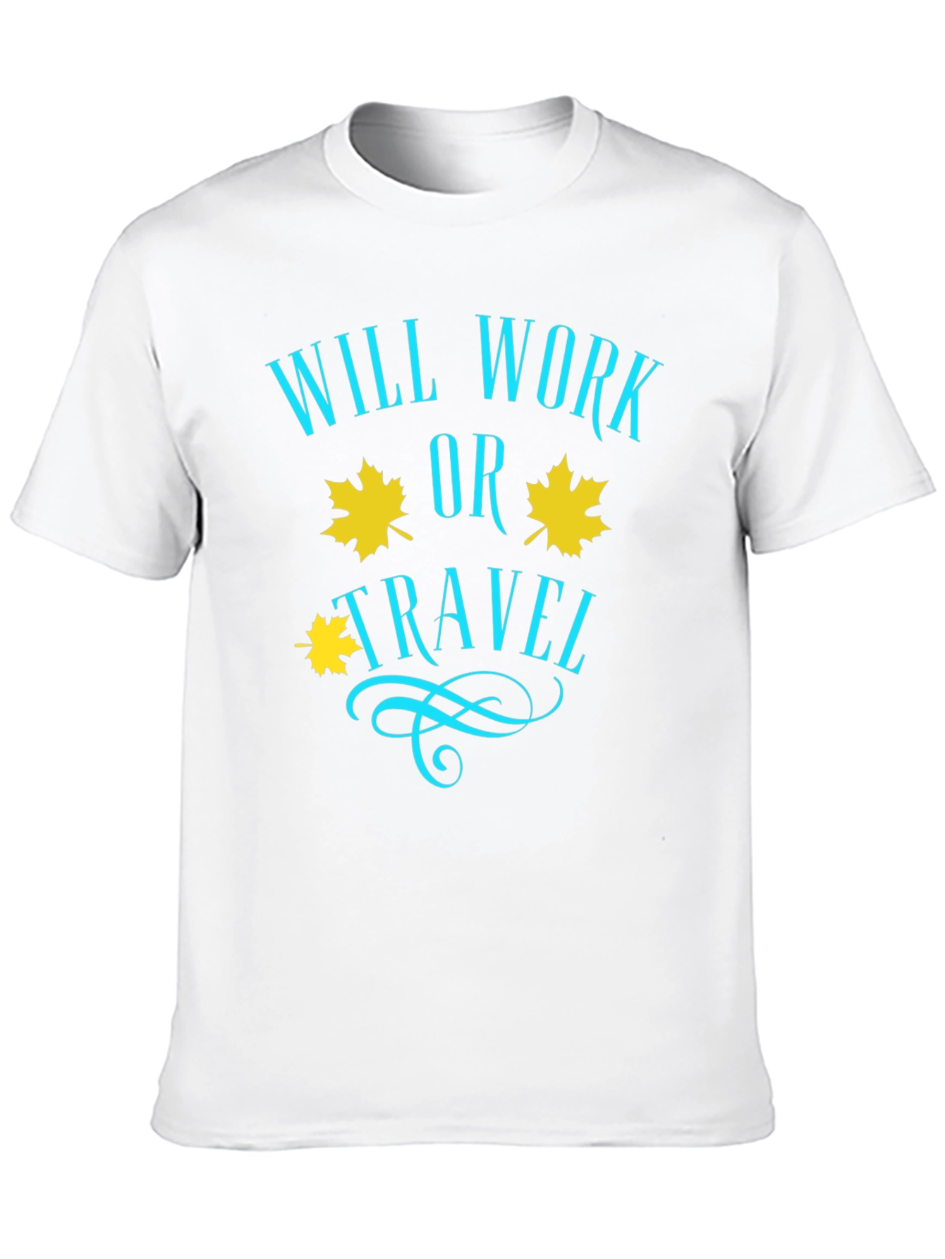 Will Work or Travel Black Graphic T-Shirt