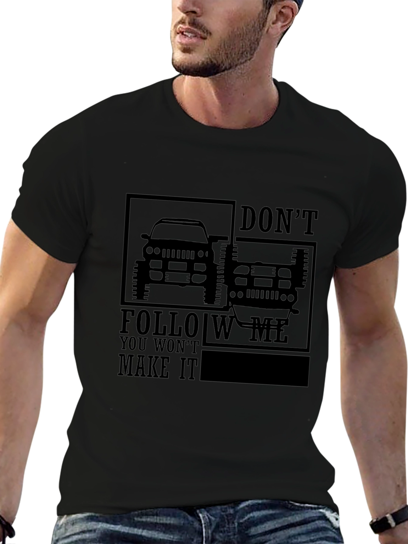 Dont Follow Me Black Graphic Tee