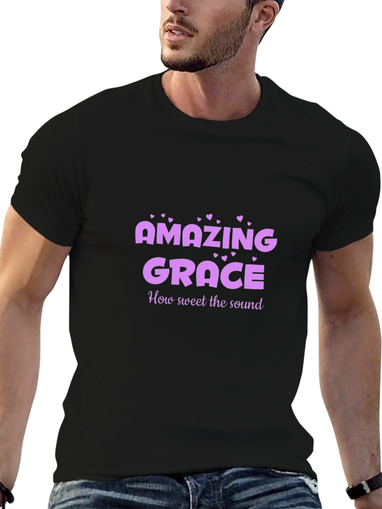 Amazing Grace Tee - Black Christian T-Shirt for Men