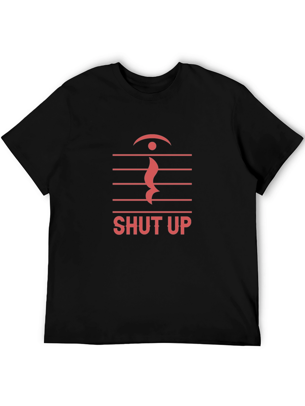 Shut Up Music Note Graphic T-Shirt