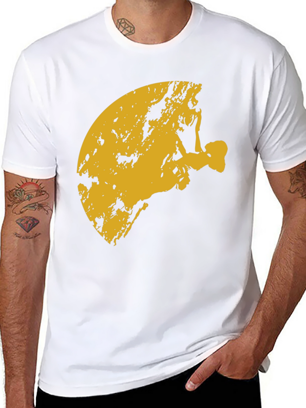 Climbing Silhouette Graphic Tee - Black