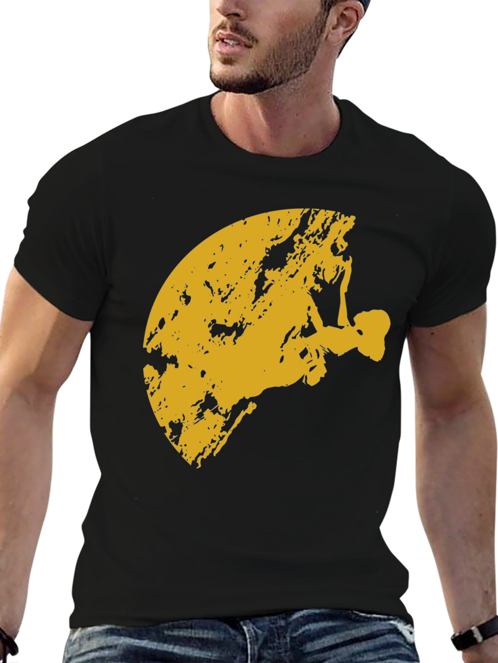 Climbing Silhouette Graphic Tee - Black