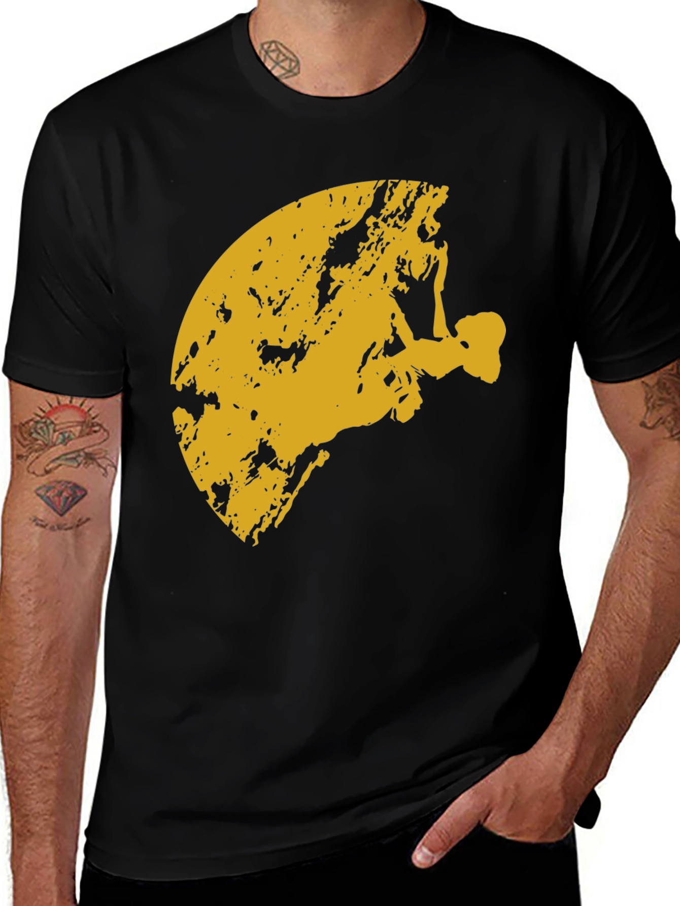 Climbing Silhouette Graphic Tee - Black