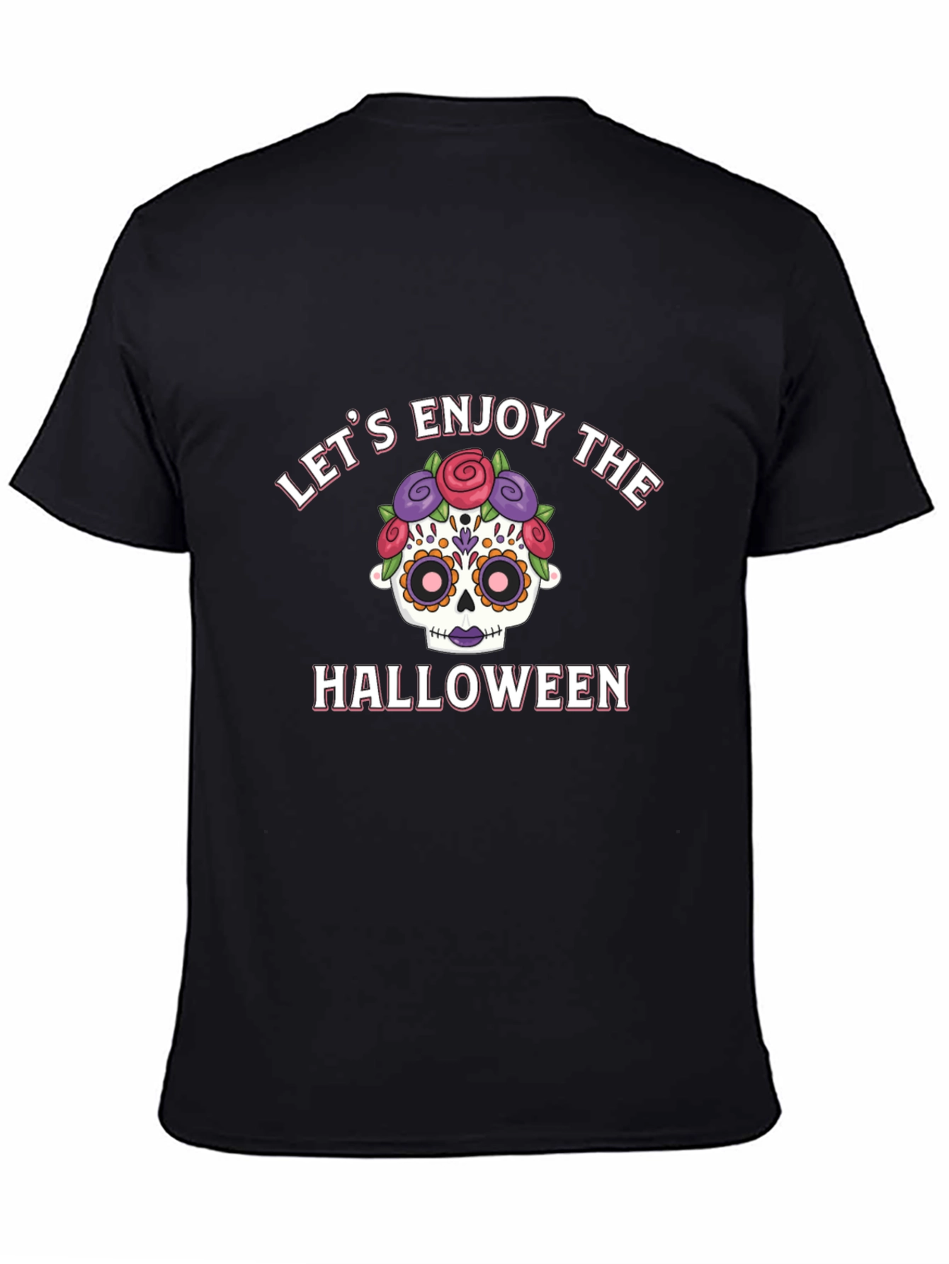 Lets Enjoy Halloween Graphic Tee - Sugar Skull