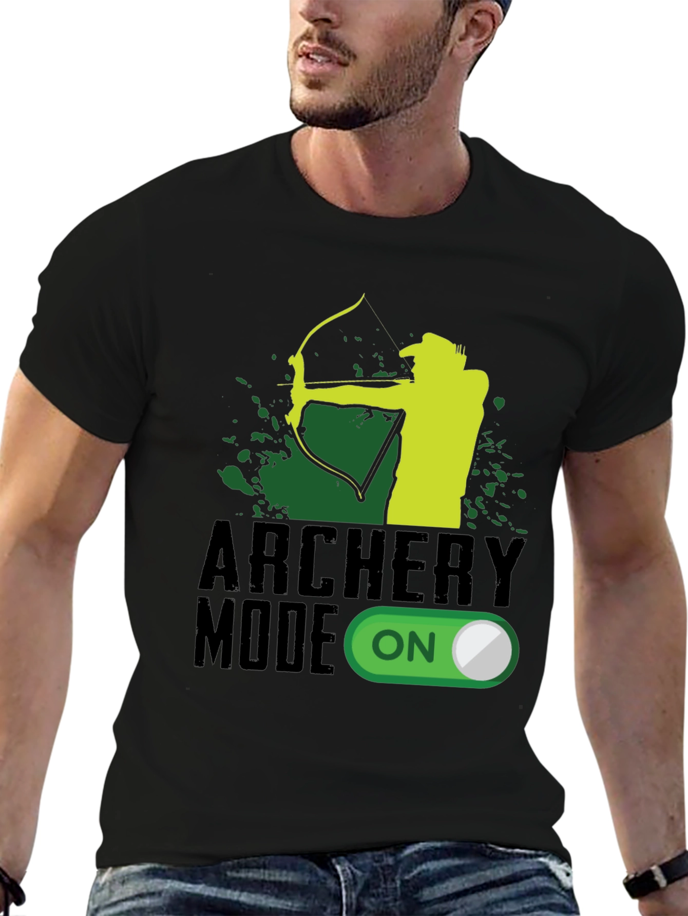 Archery Mode ON Black Graphic Tee