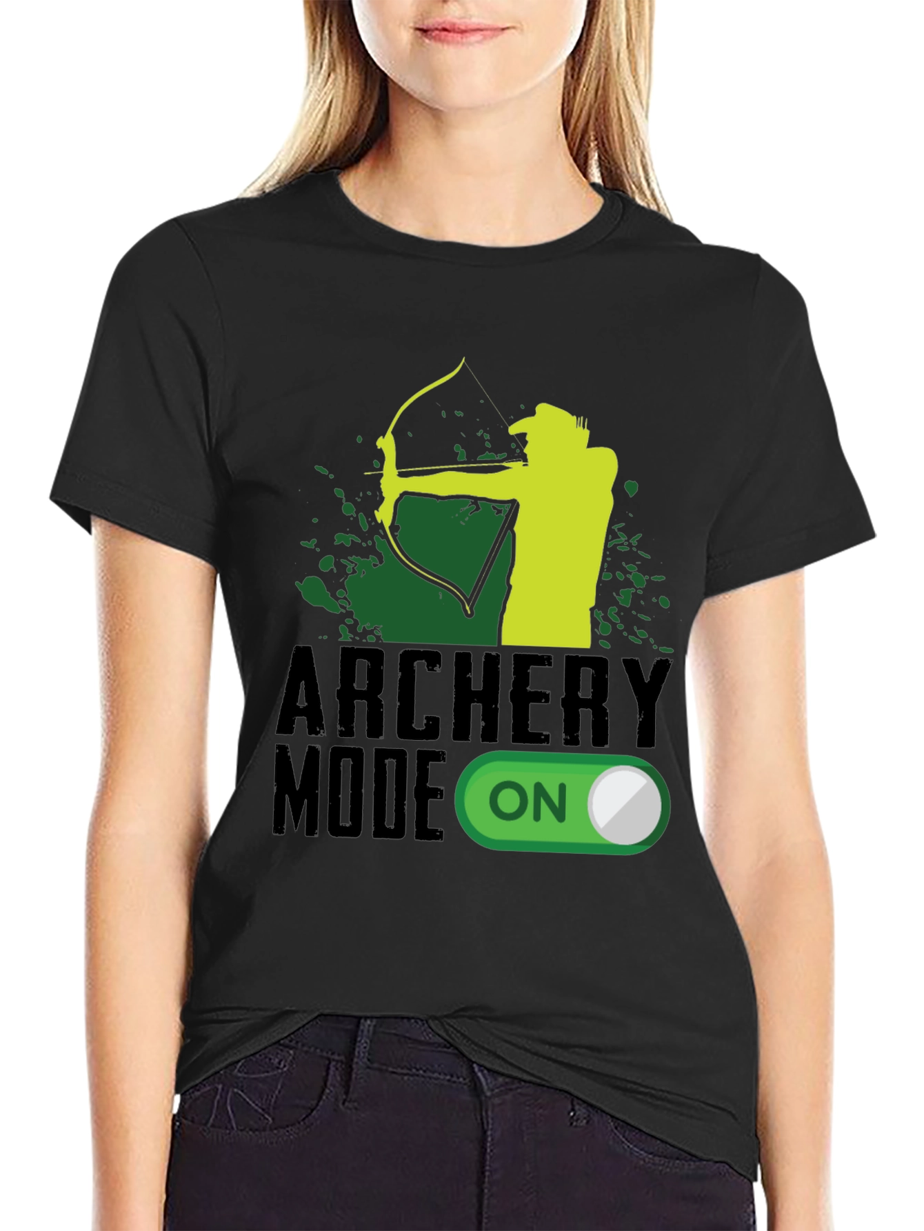 Archery Mode ON Black Graphic Tee